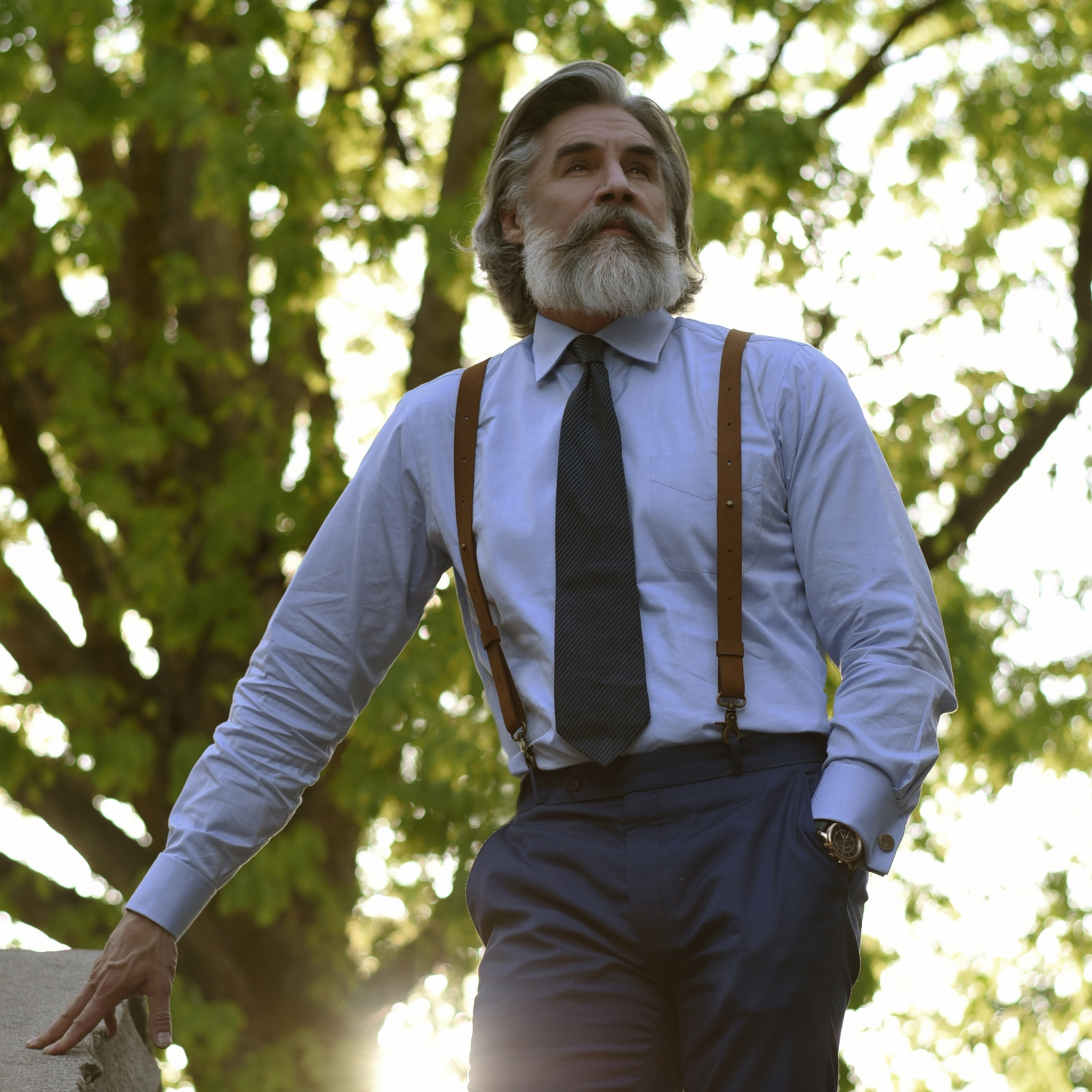 Crazy Horse Schmale Hosenträger Kamelbraun No. L2010