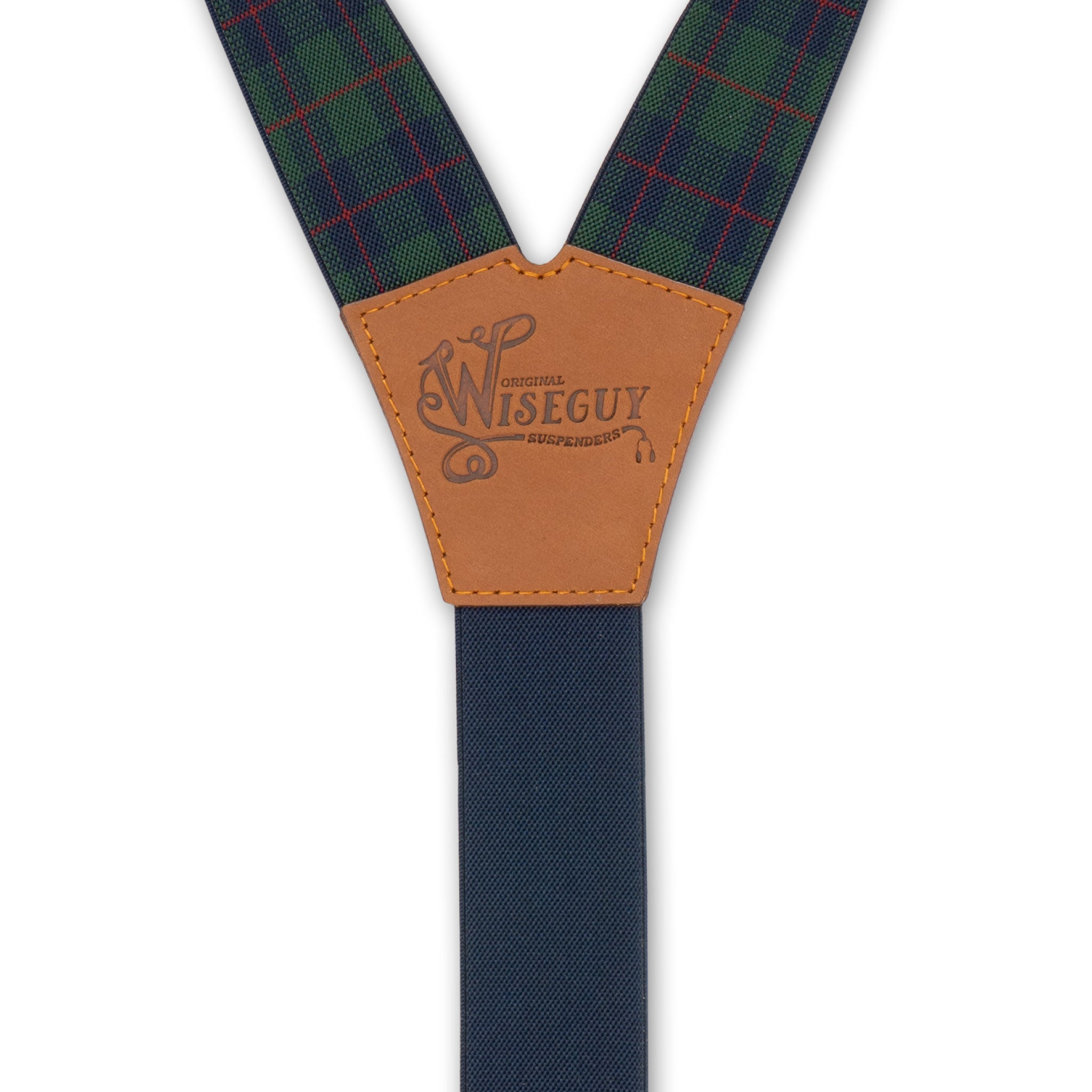 Tartan Grün-Marineblau-Rot Breite Hosenträger No. E5411