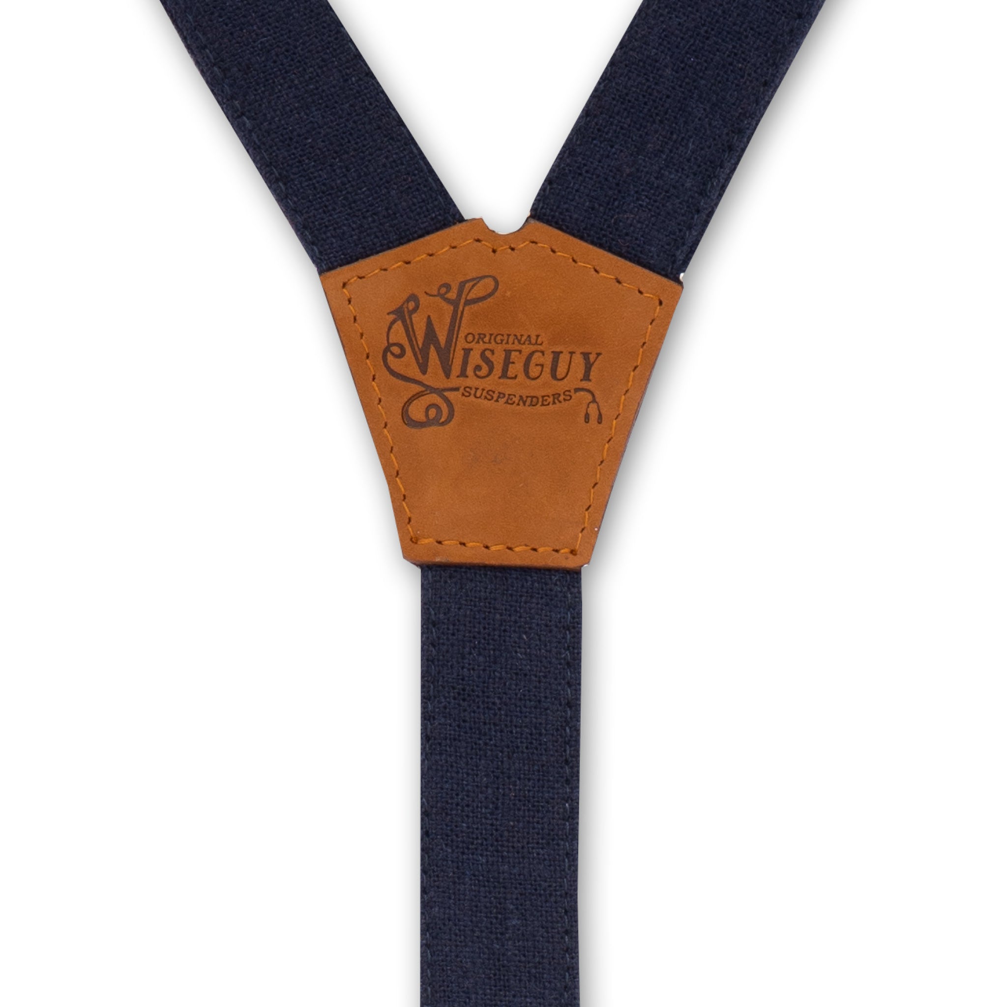Linen The Shipwright Navy Blue Slim Suspenders No. G7311