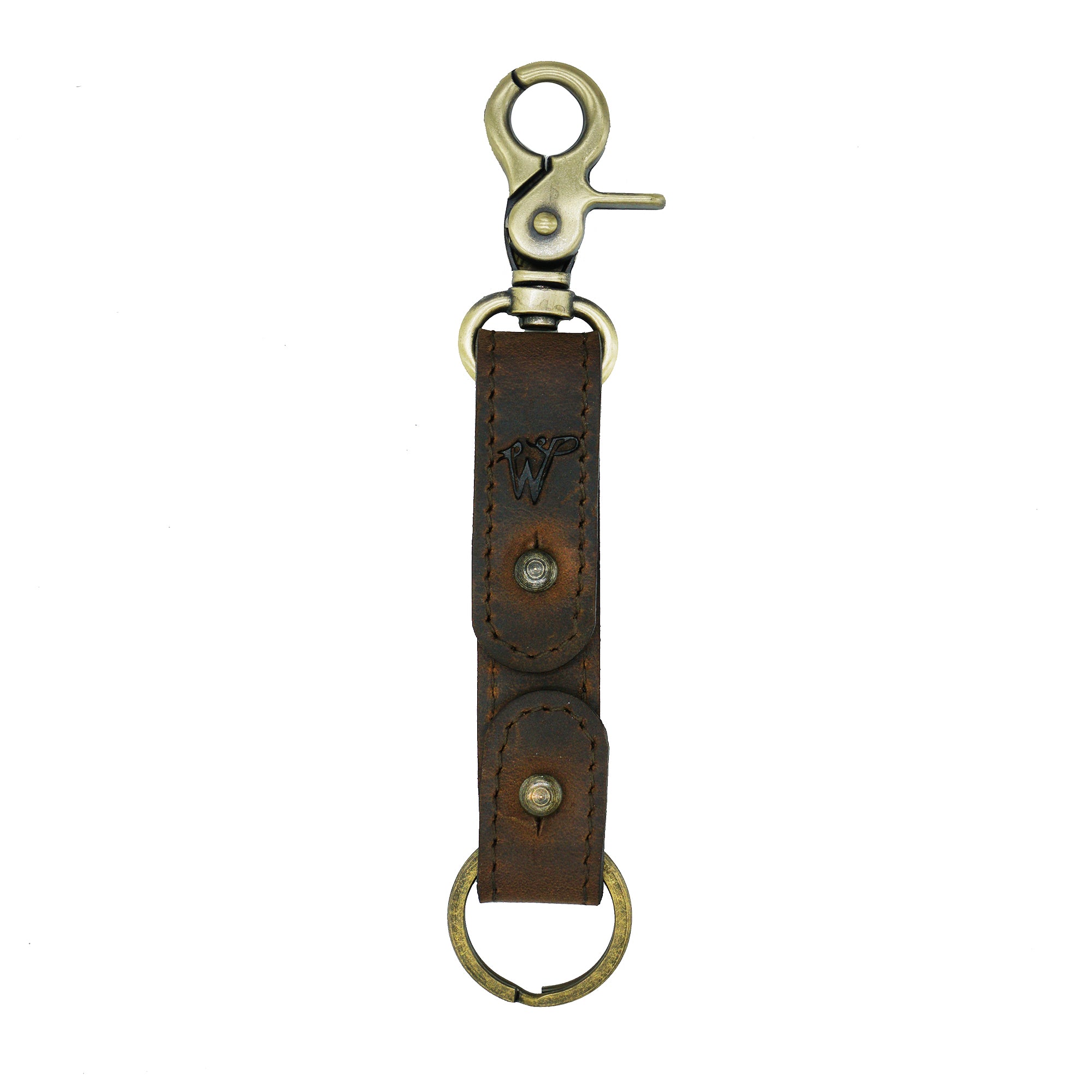 Schlüsselanhänger / Huthalter Dunkelbraunes Stitched Leder No. A8017
