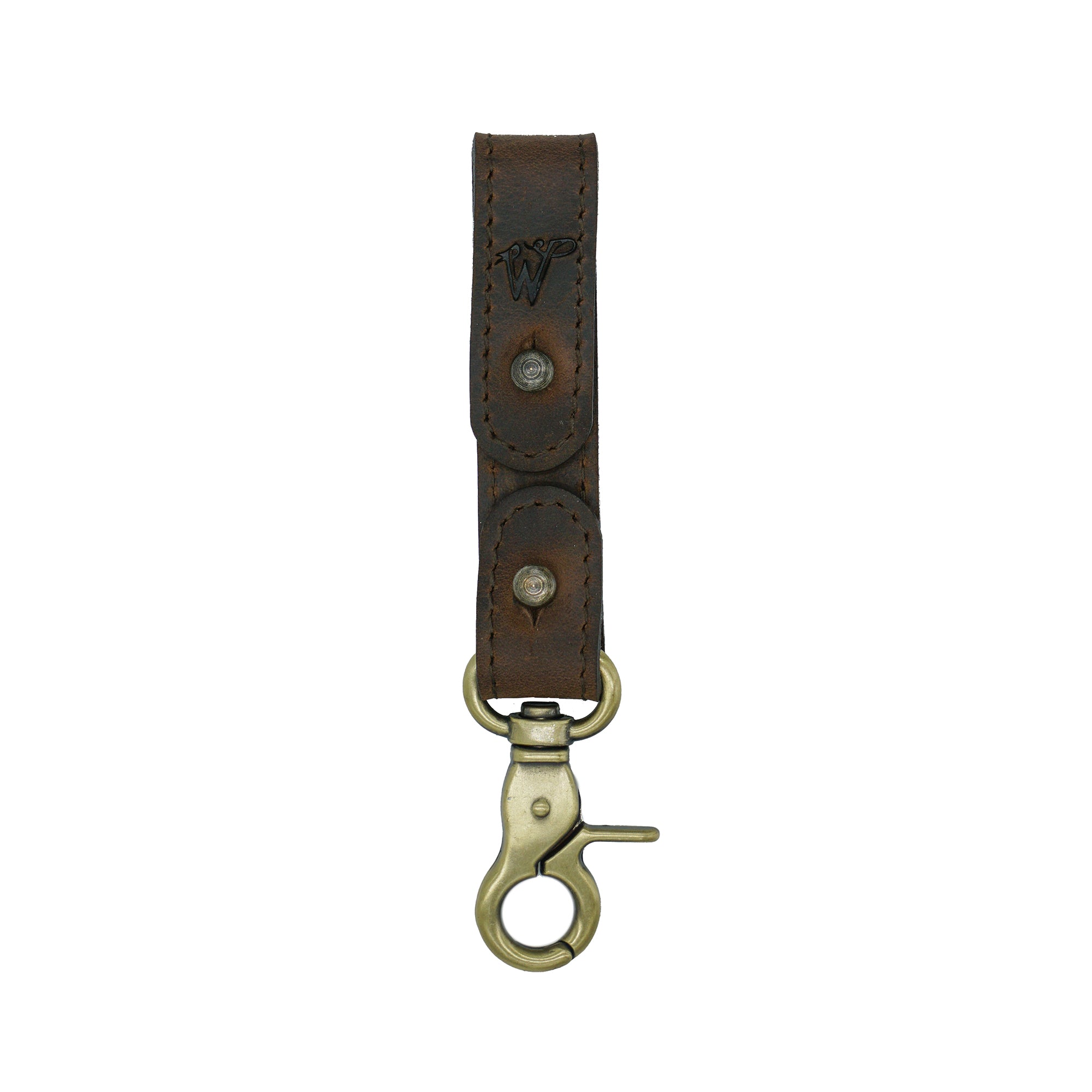Schlüsselanhänger / Huthalter Dunkelbraunes Stitched Leder No. A8017