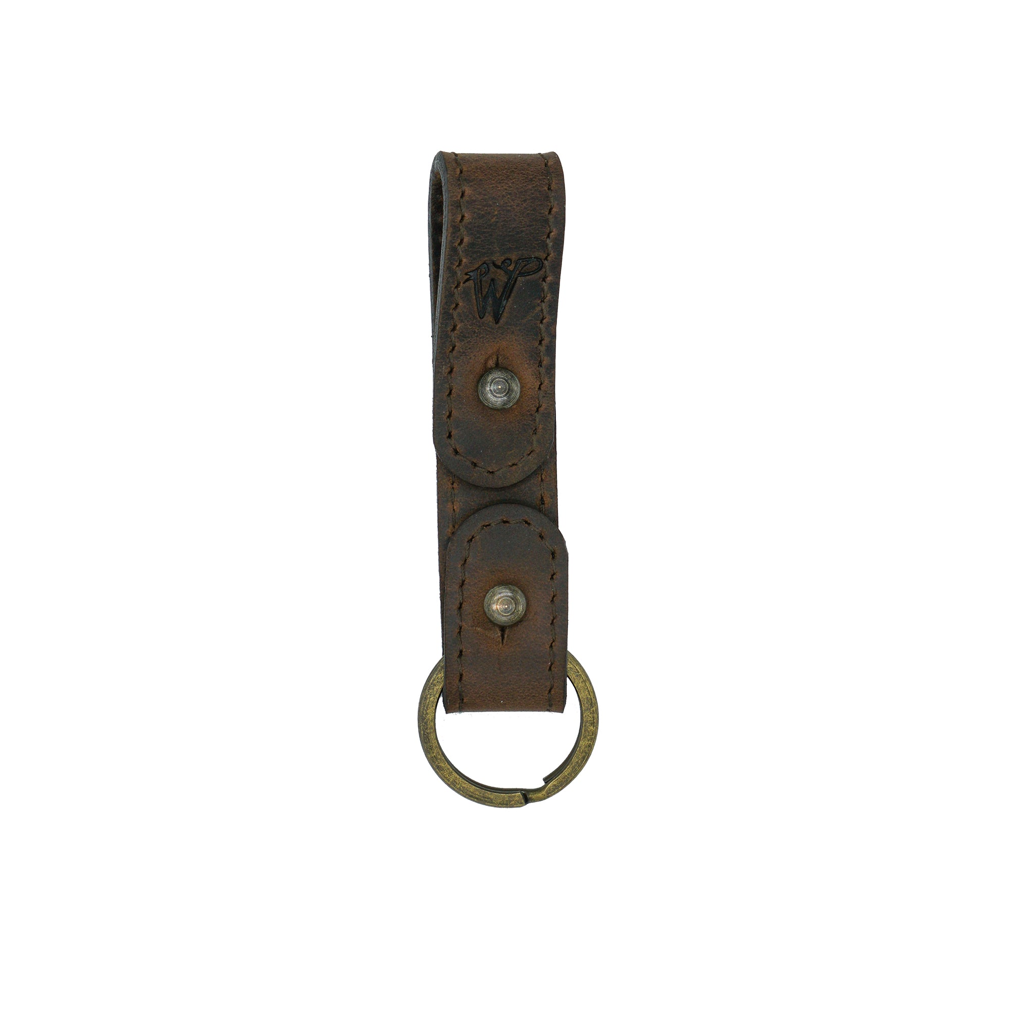 Schlüsselanhänger / Huthalter Dunkelbraunes Stitched Leder No. A8017