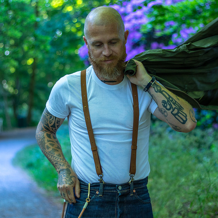 Crazy Horse Flex Dünne Hosenträger Kamelbraun No. F2112