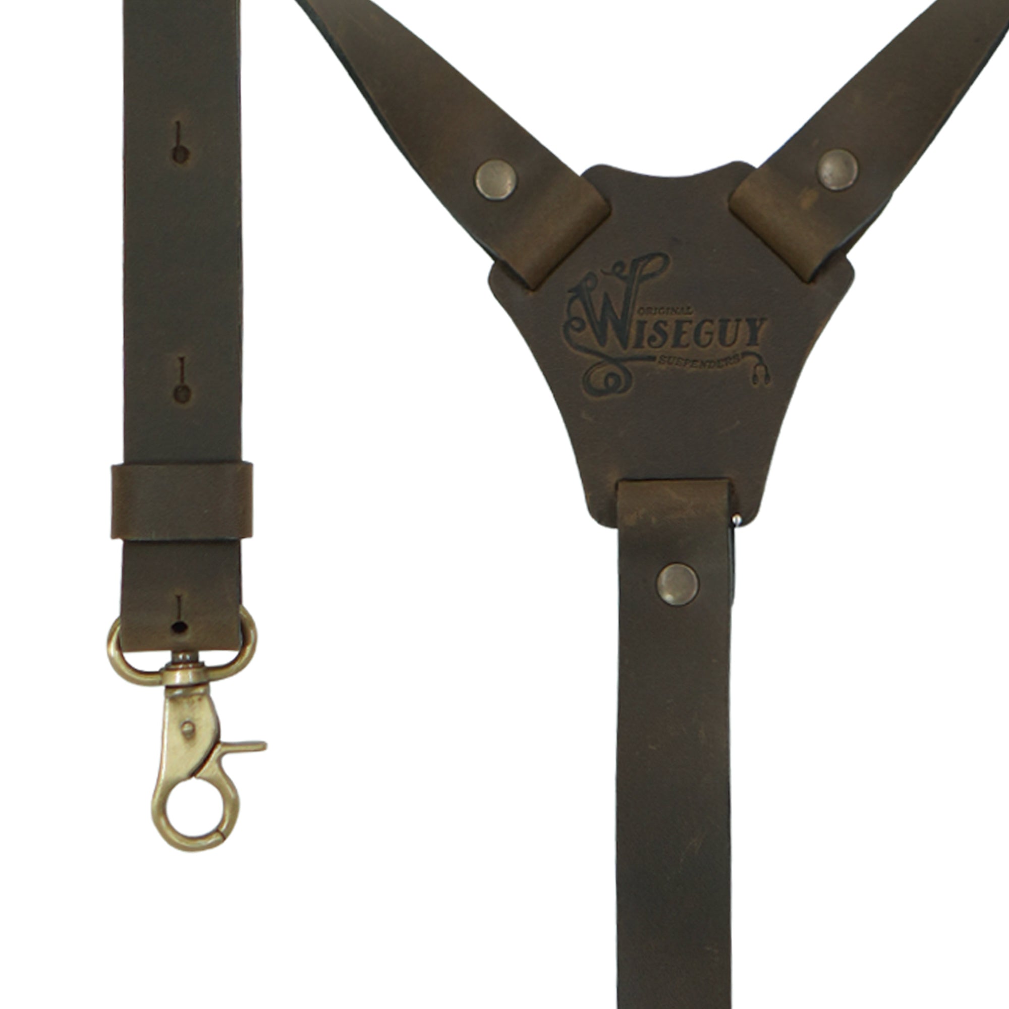 Crazy Horse Olive Green Slim Suspenders No. L2010