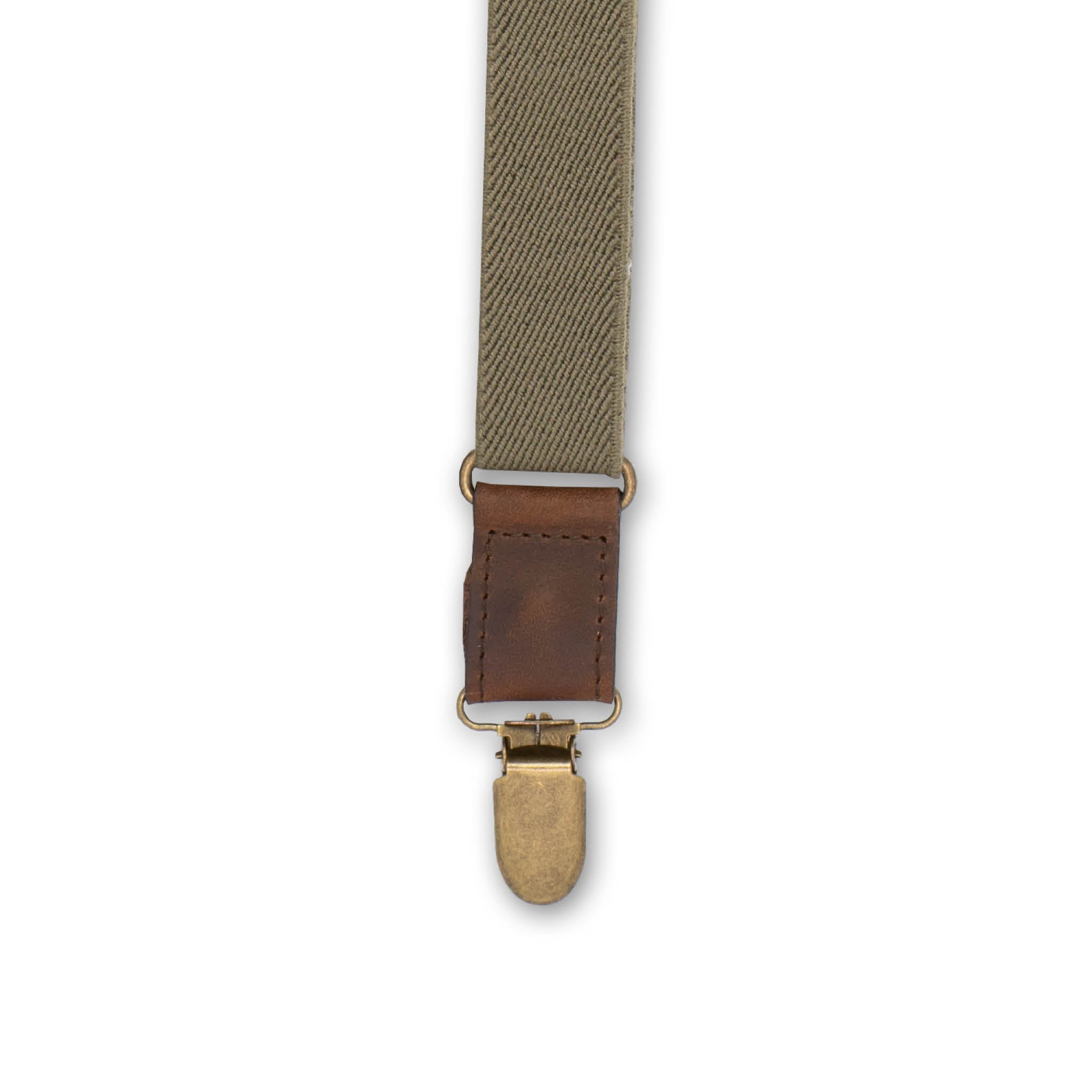 Essential Khaki Green Slim Suspenders No. E5028