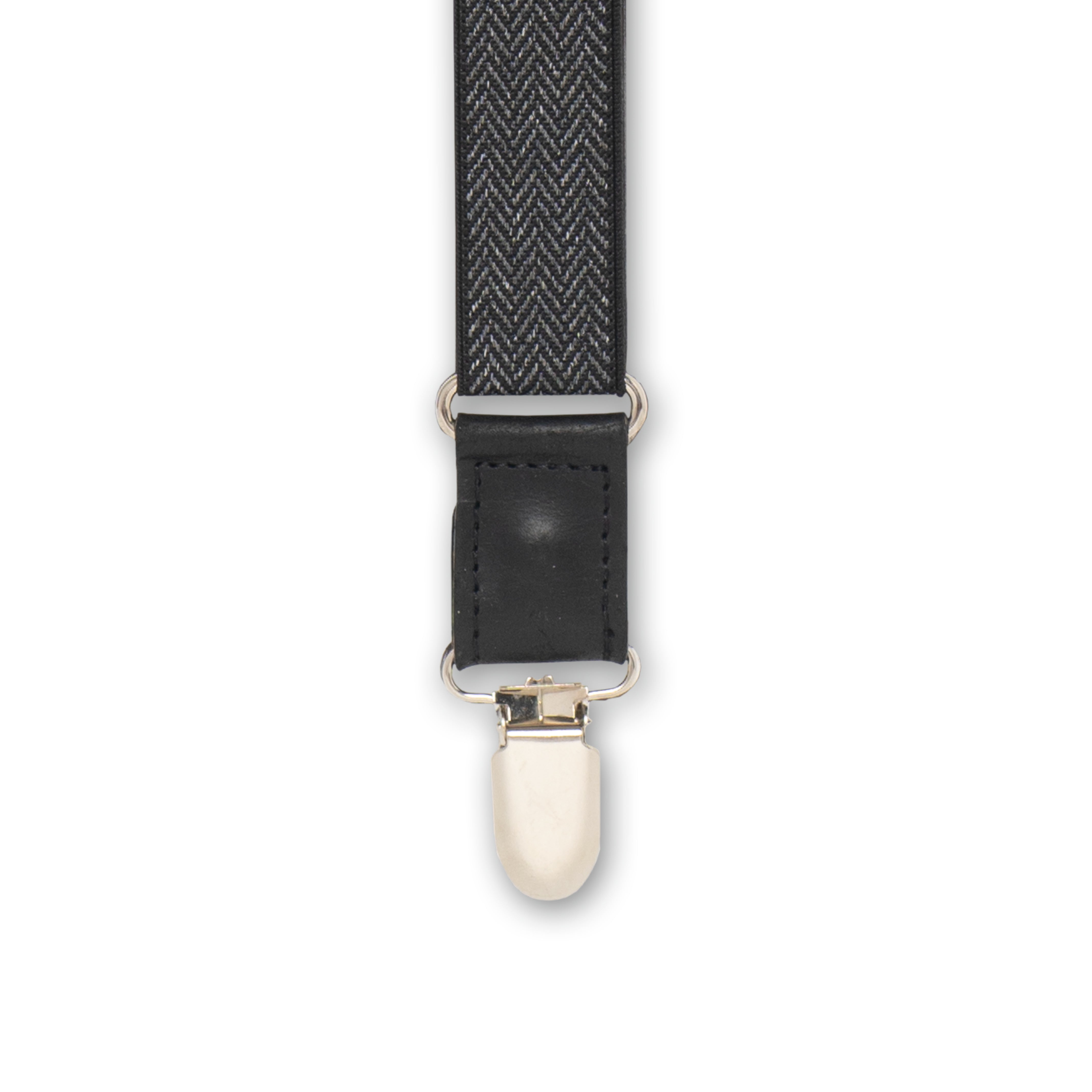 Myriad Herringbone Black Slim Suspenders No. E5113