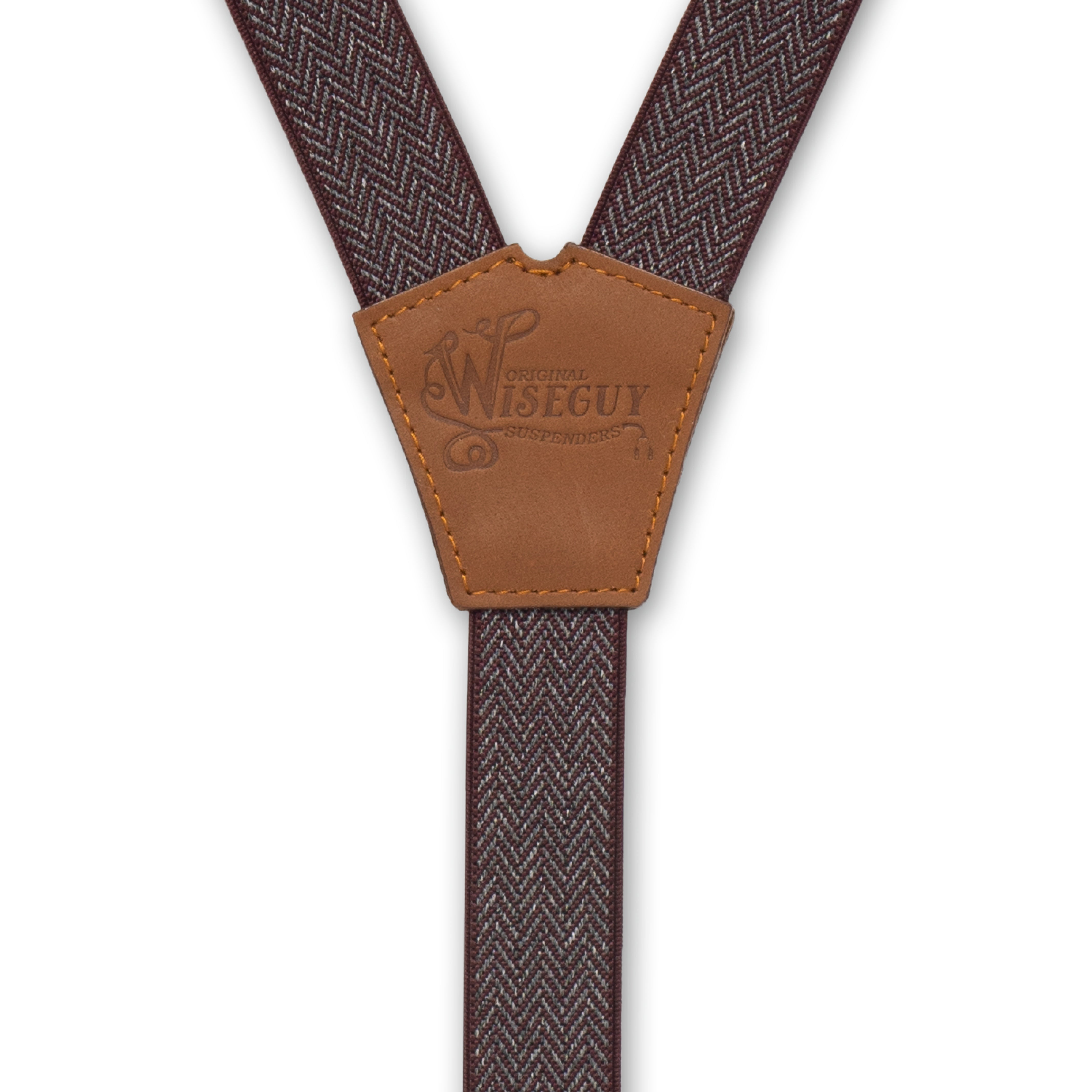 Myriad Herringbone Burgundy Slim Suspenders No. E5114