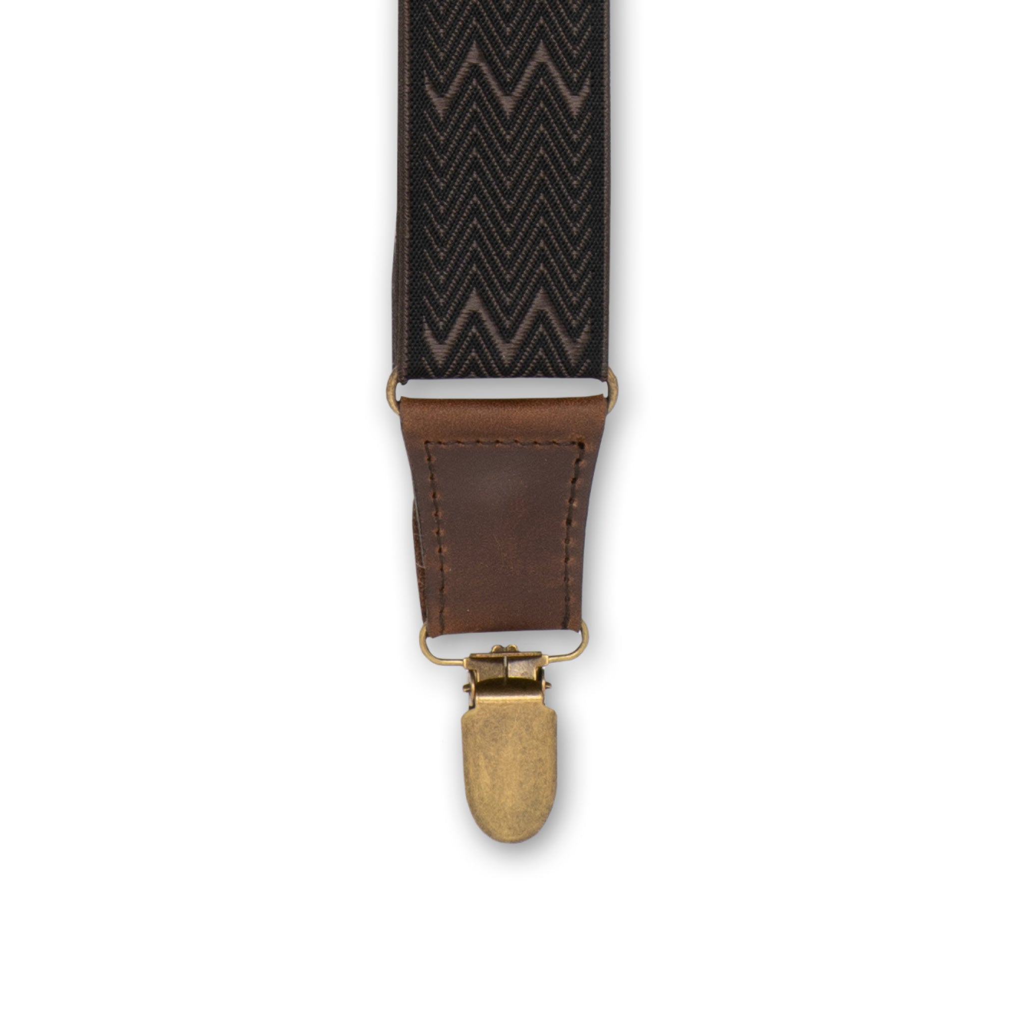 Dapper Herringbone Chocolate Wide Suspenders No. E5329