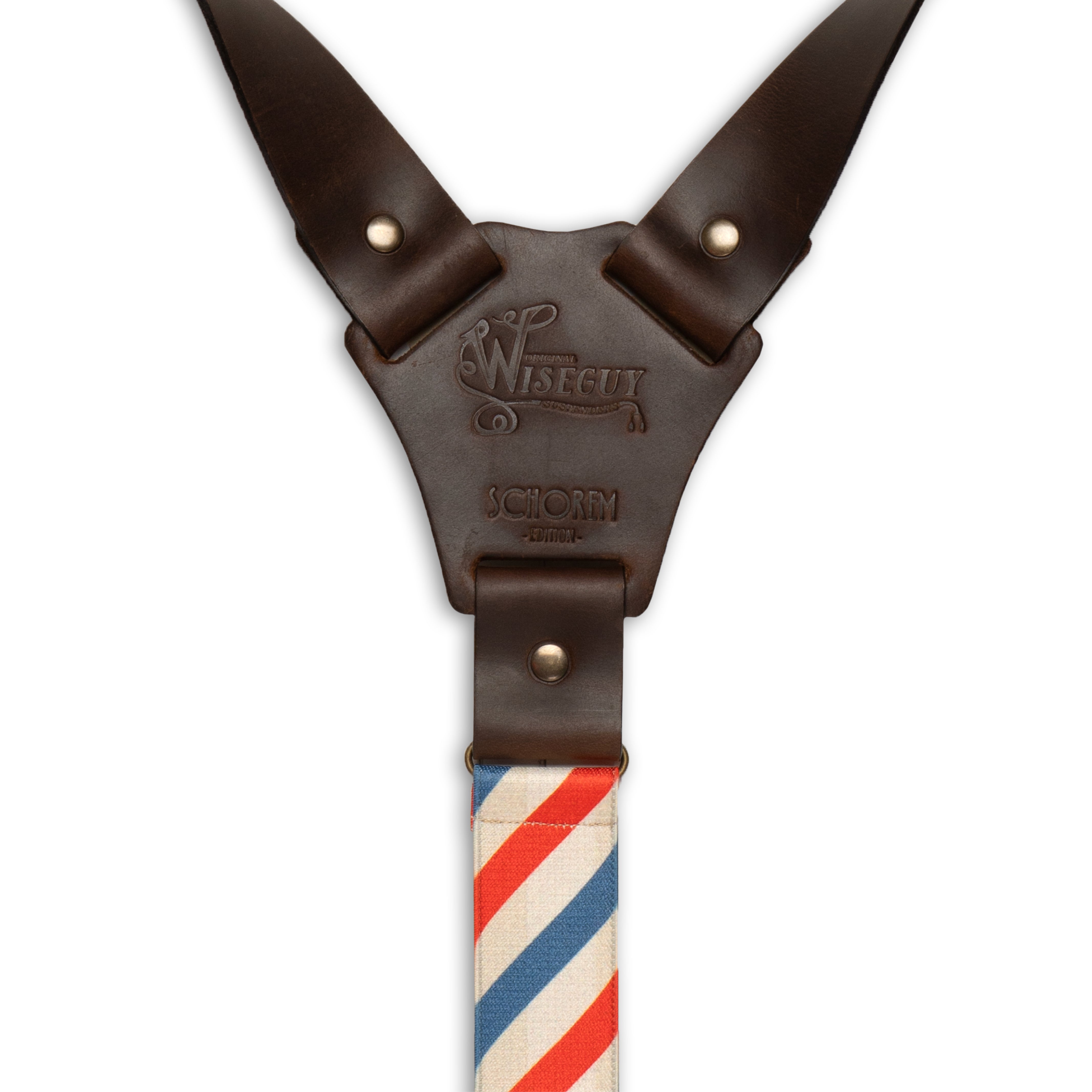 Crazy Horse Flex Barber Pole Dark Brown Wide Suspenders No. F2123