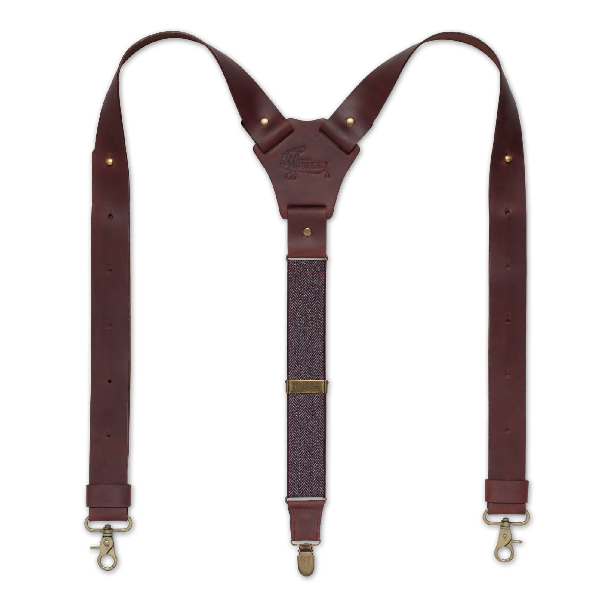 Crazy Horse Flex Oxblood Herringbone Wide Suspenders No. F2128
