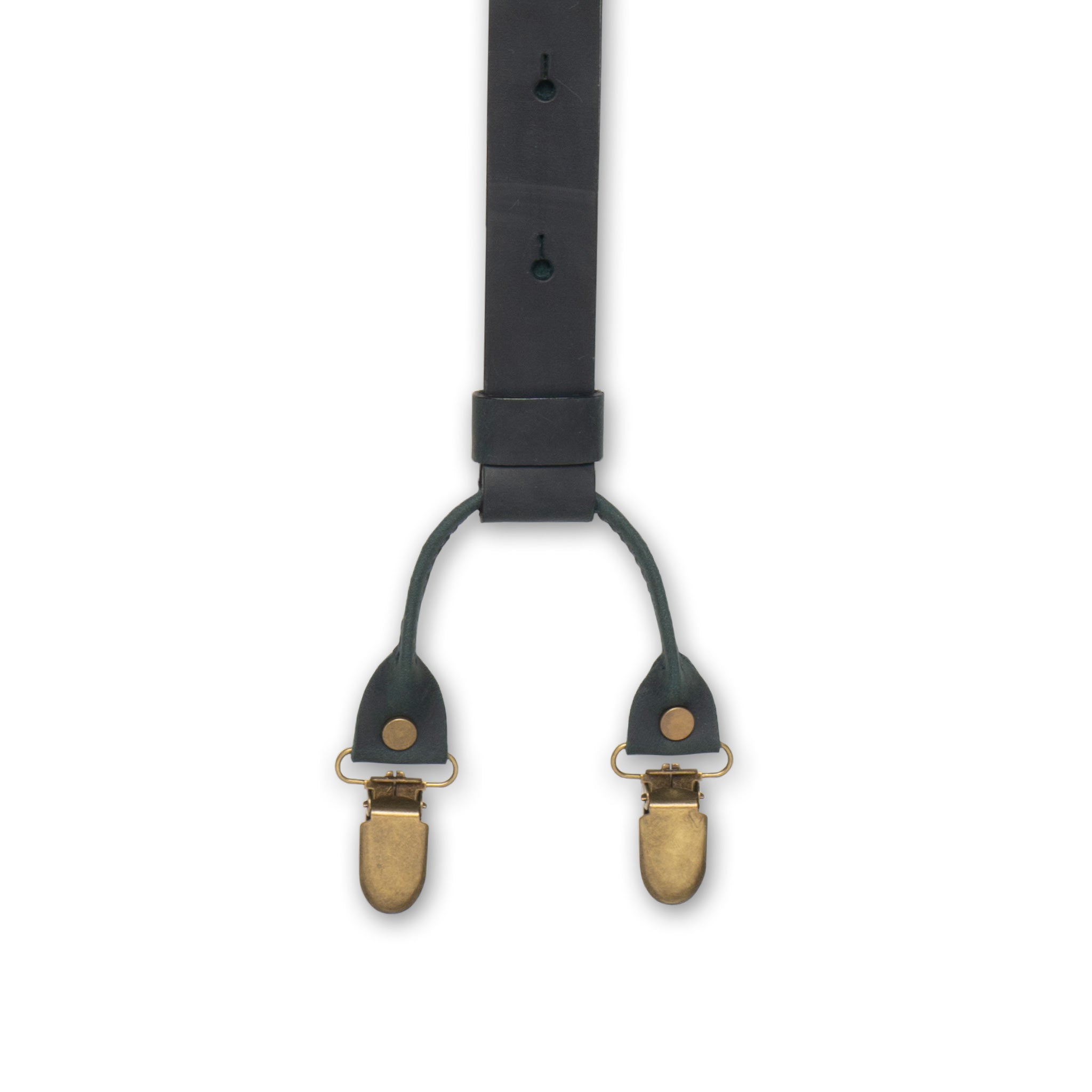 Crazy Horse Buckle Navy Blue Slim Suspenders No. L2012