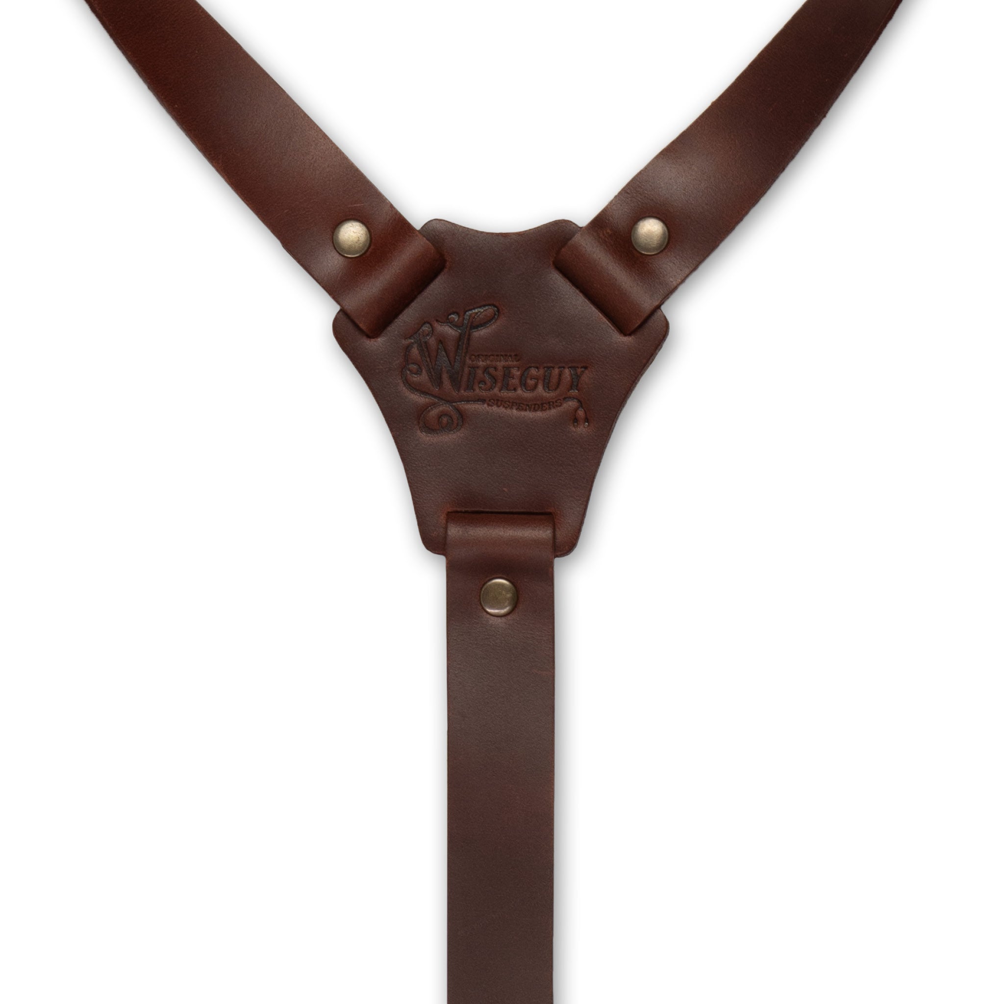 Crazy Horse Buckle Burgundy Slim Suspenders No. L2012