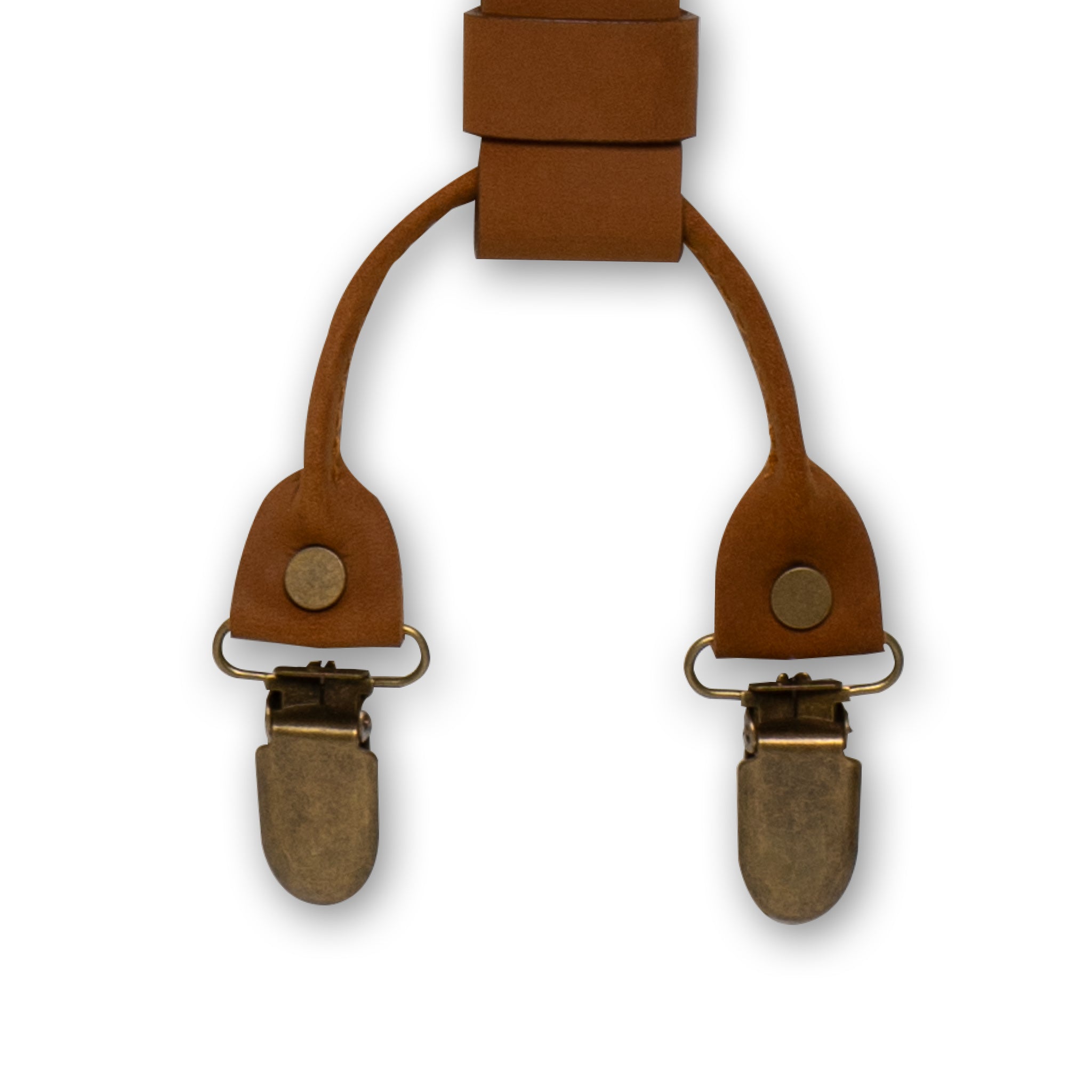 Crazy Horse Buckle Camel Brown Slim Suspenders No. L2012