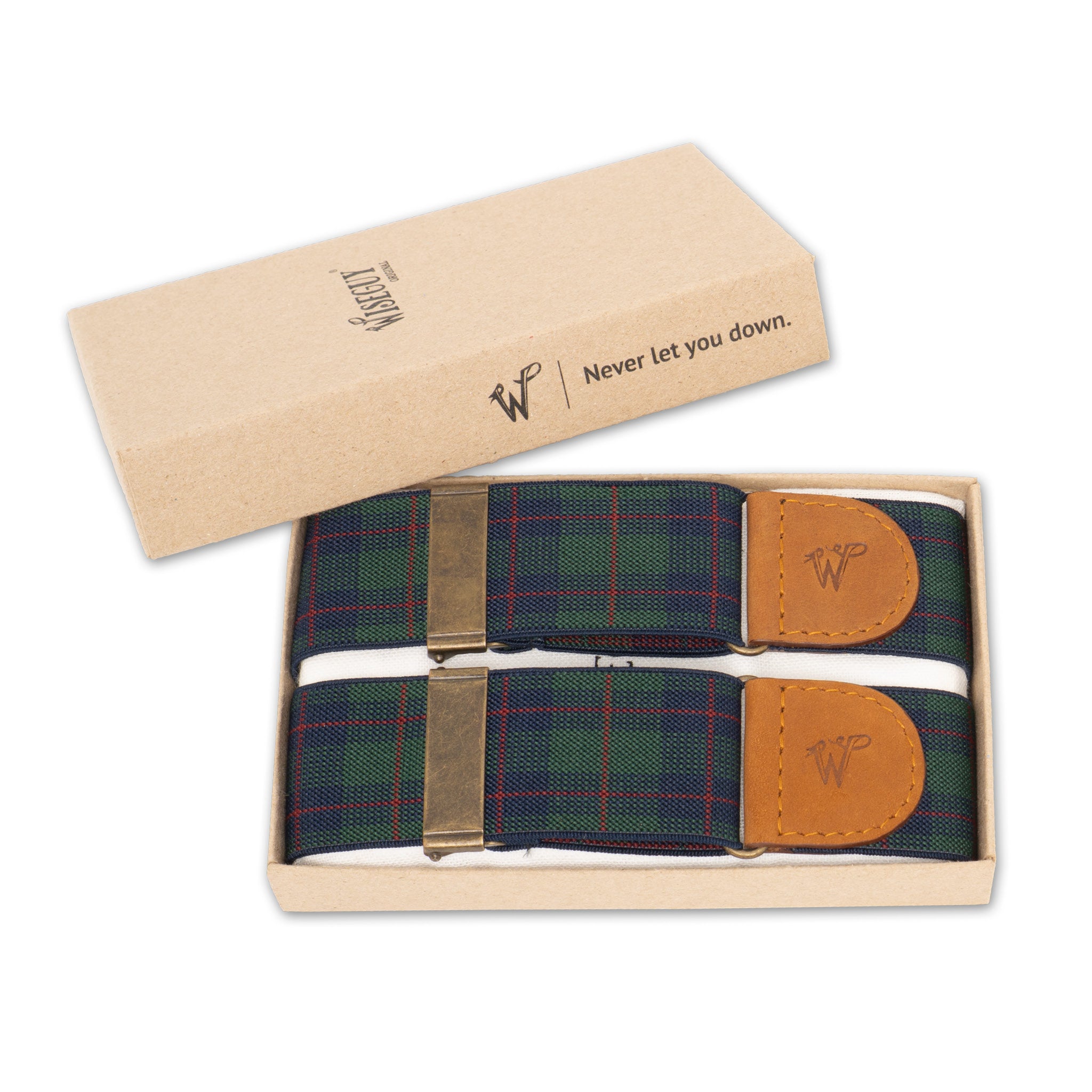 Ärmelhalter Tartan Grün-Marine-Rot No. S5411