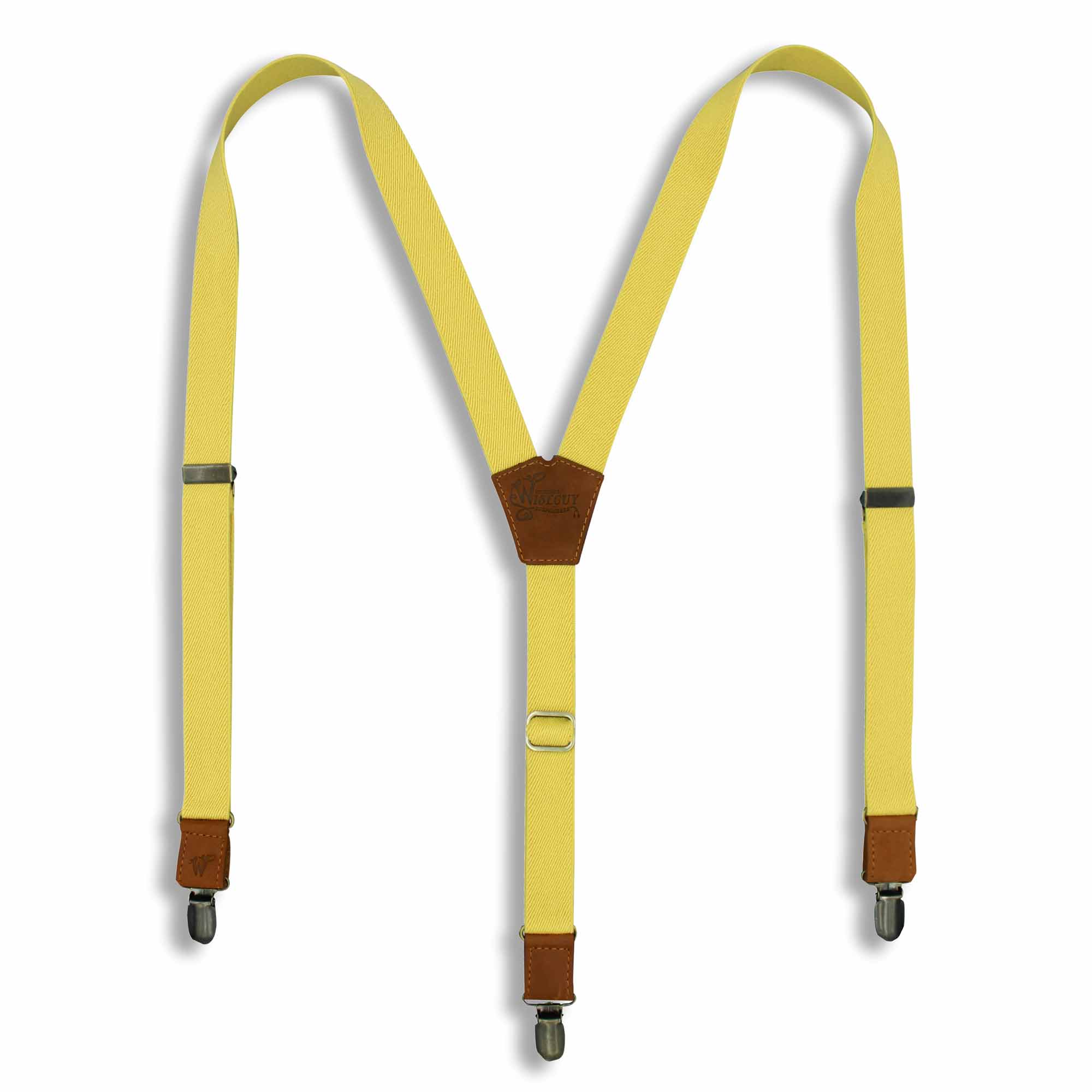 The Tuscany Suspenders on Camel Brown & Brass slim straps (1 inch/ 2.5 cm) - Wiseguy Suspenders