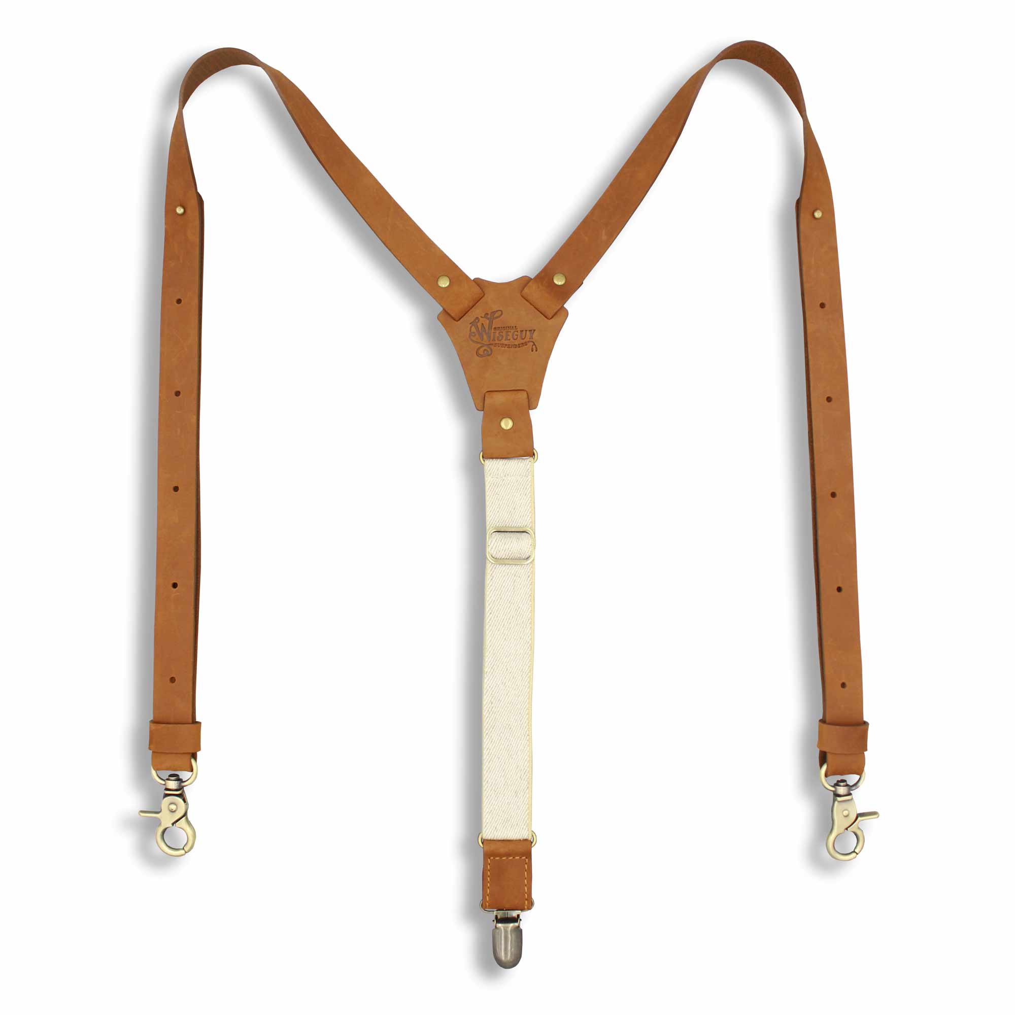 Suspenders Slim Dark Brown Leather