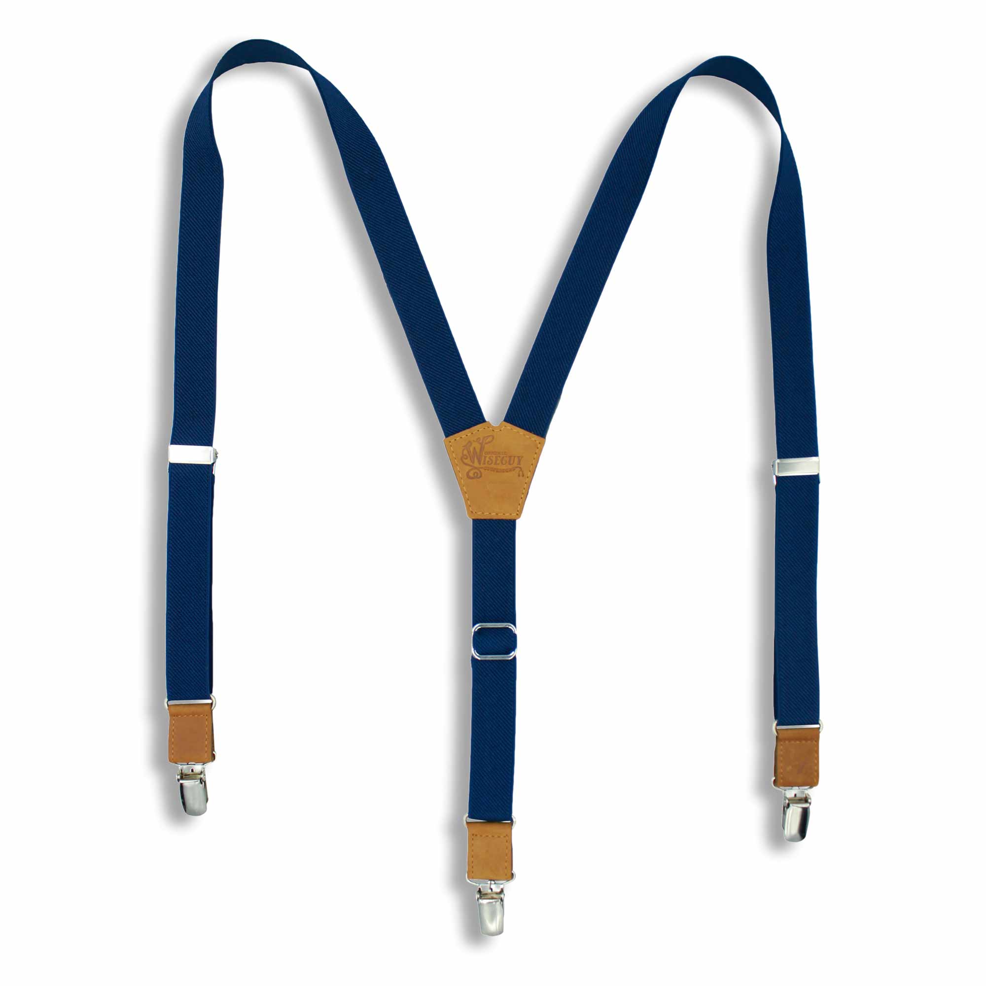 Navy Blue Suspenders slim straps (1 inch/2.54 cm) - Wiseguy Suspenders
