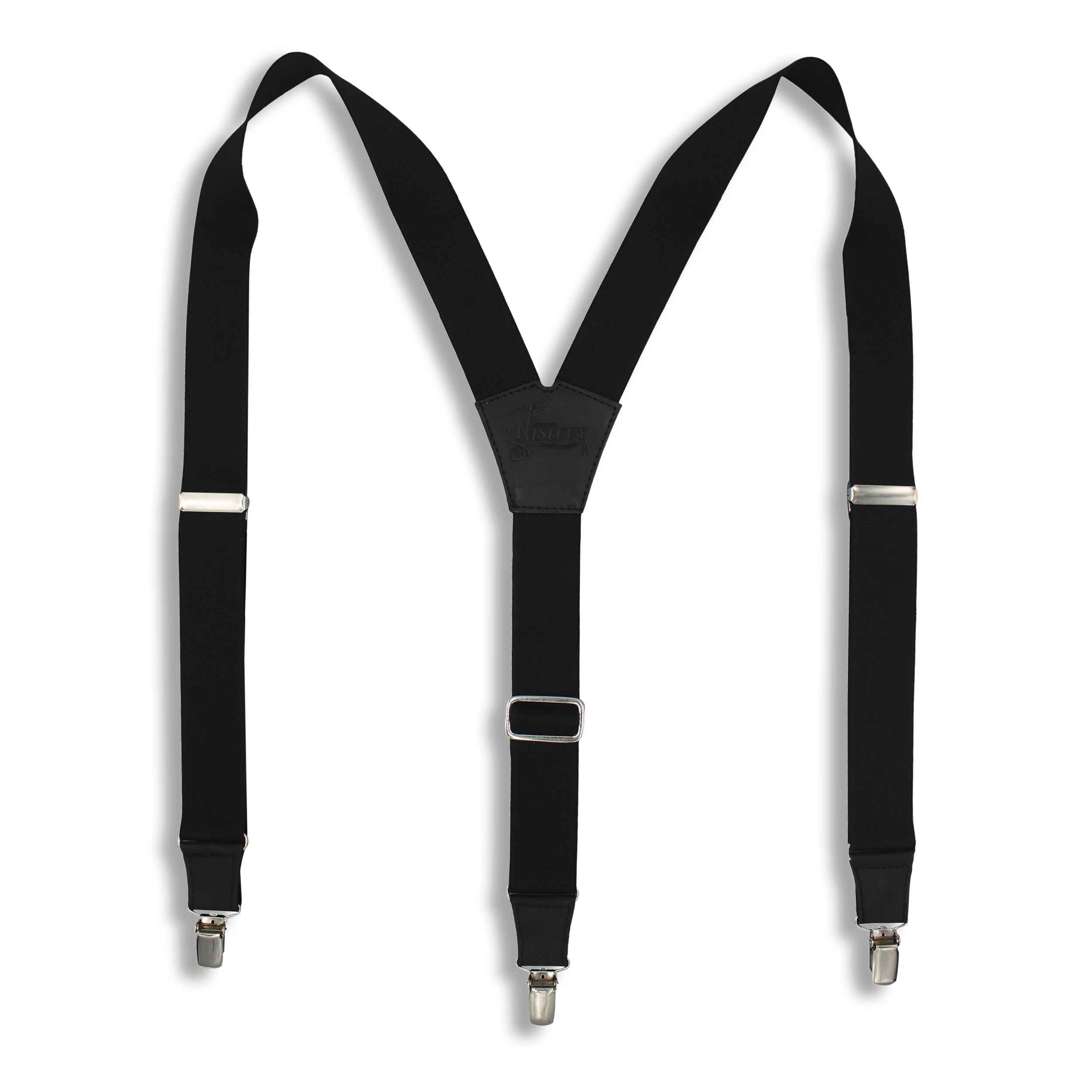 Soul Suspenders Black on Black wide straps (1.36 inch/3.5 cm) - Wiseguy Suspenders